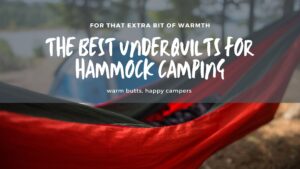 Red underquilt for hammock camping